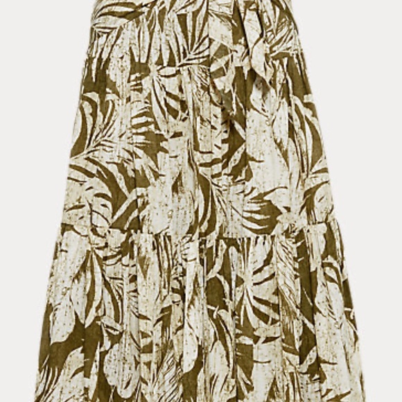 Palm Leaf-Printed Midi Skirt - Picture 2 of 4